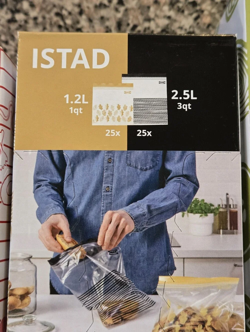IKEA ISTAD Resealable Bag Packs in Blue, Red, Yellos and Black - Mix Sizes